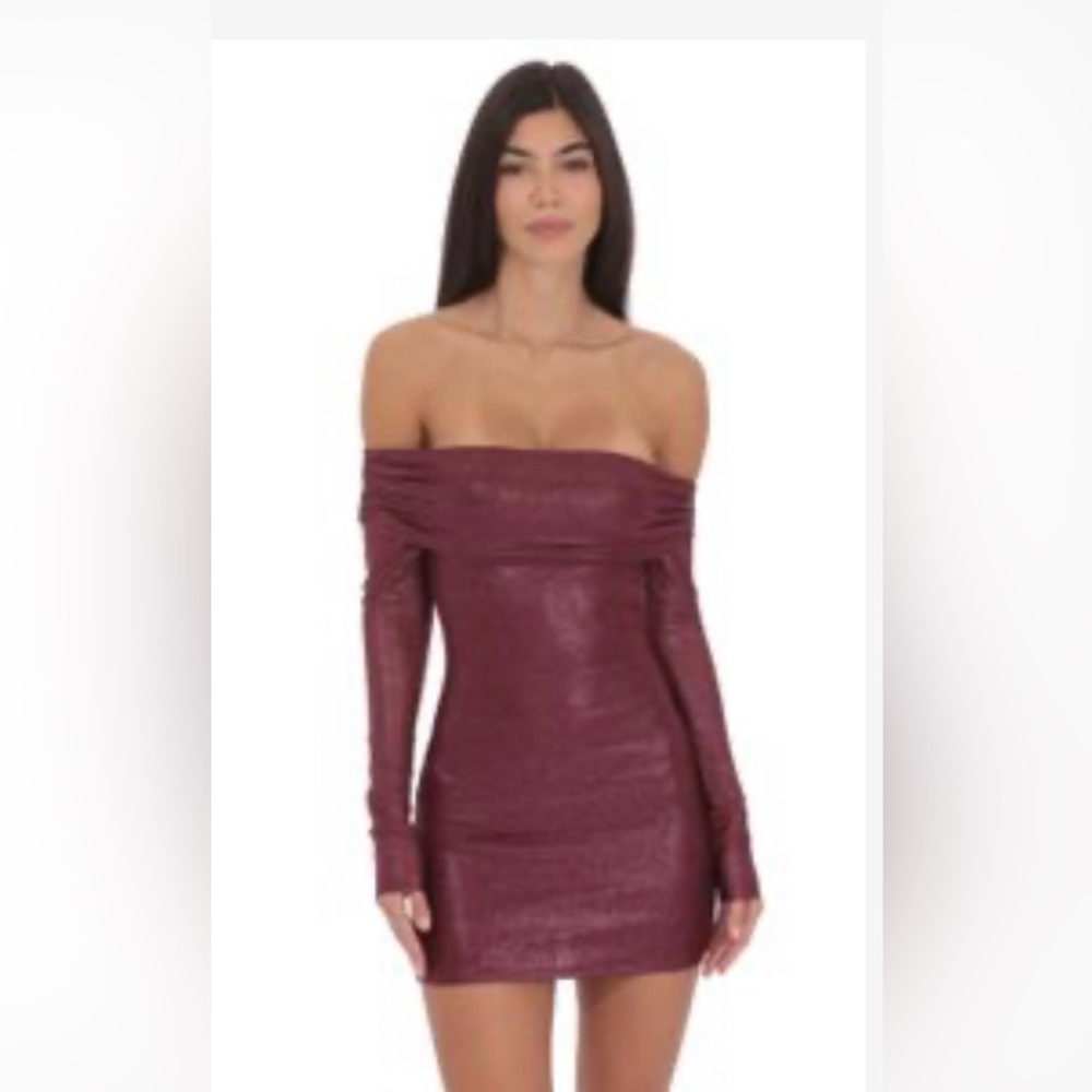 Lucy in the Sky Strapless Burgundy Dress